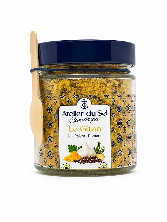"Česnako ir rozmarinų" Kamargo jūros druska, 200 g