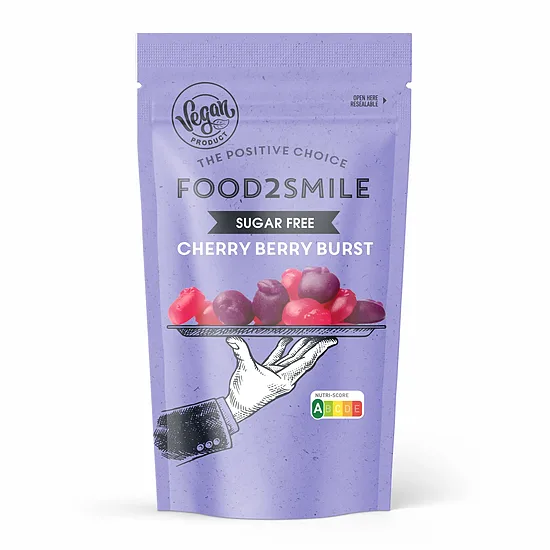Vyšnių ir serbentų skonio becukriai guminukai "Food2smile"