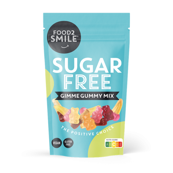 Įvairių vaisių skonio becukriai guminukai MIX "Food2smile"