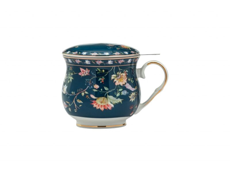 Porcelianinis puodelis su sieteliu "Navy blue"