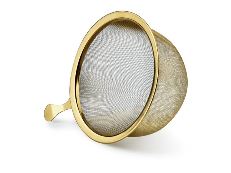 Sietelis arbatos puodeliui, aukso spalvos